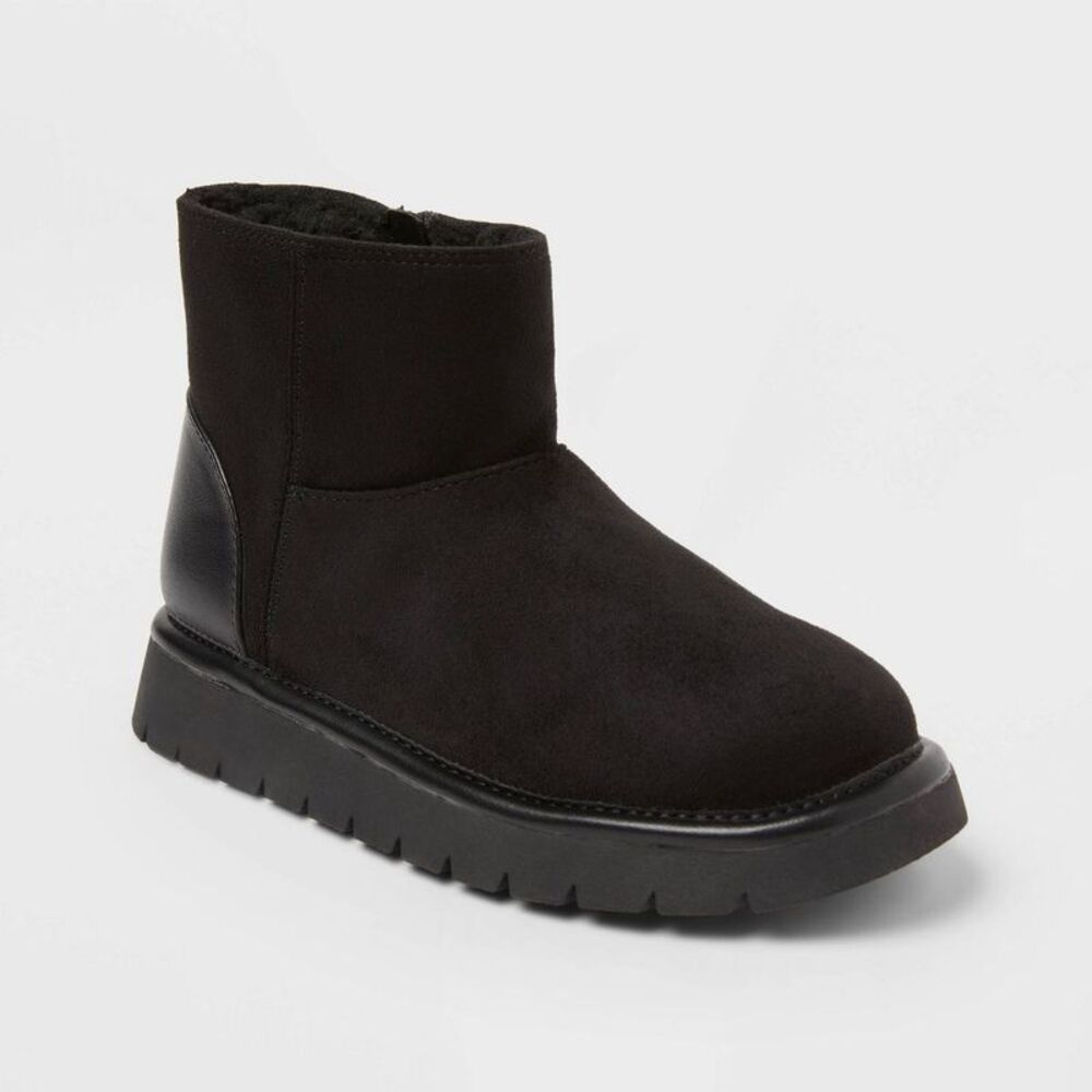 Cat & Jack - Girls' Honor Faux Suede Style Boots - Cat & Jack B Black